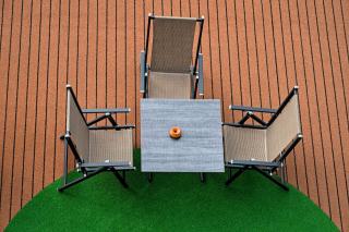 Fauteuil toile pliant cognac : fauteuil terrasse hôtelier