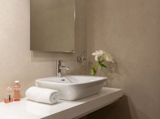 Meuble vasque polybéton Préfixe : salle de bain hôtel