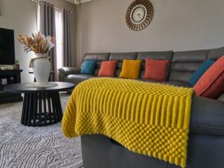 Plaids Mimosa Zuiver lot de 4 : plaid déco hôtel jaune
