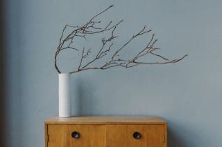 Branche d'arbre déco : vase White Wash décoration pour hôteliers