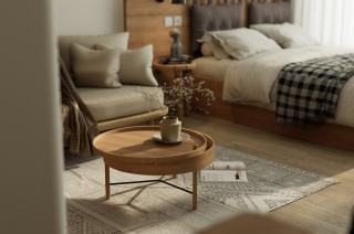 Coffee Table Oak Tray : table basse bois hôtelière